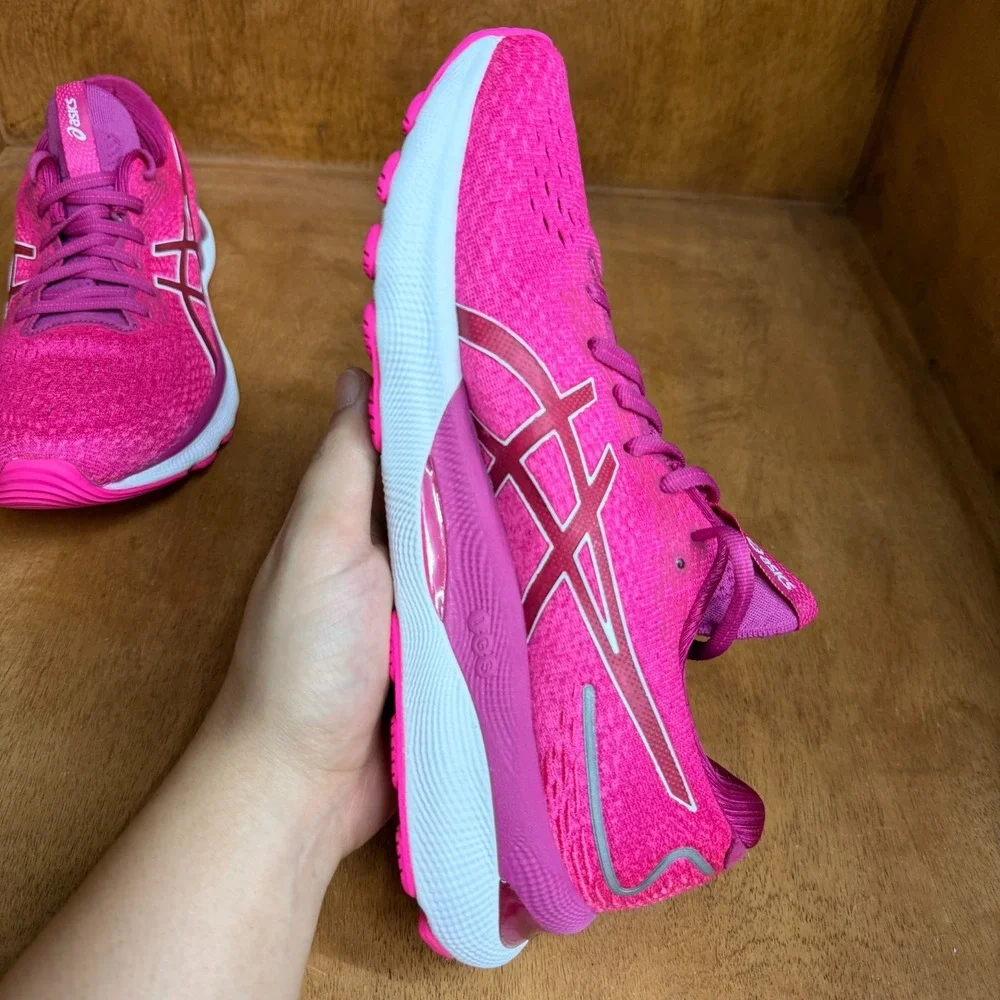 ASICS Gel-Nimbus 24 Running Shoes Womens Sz 9 Hot Pink Athletic Sneakers 101B201